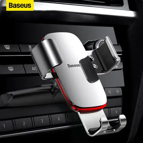 Автомобильный держатель для телефона Baseus с креплением на решетку вентиляции/CD слот держатель для телефона Подставка для iPhone Samsung металличе...