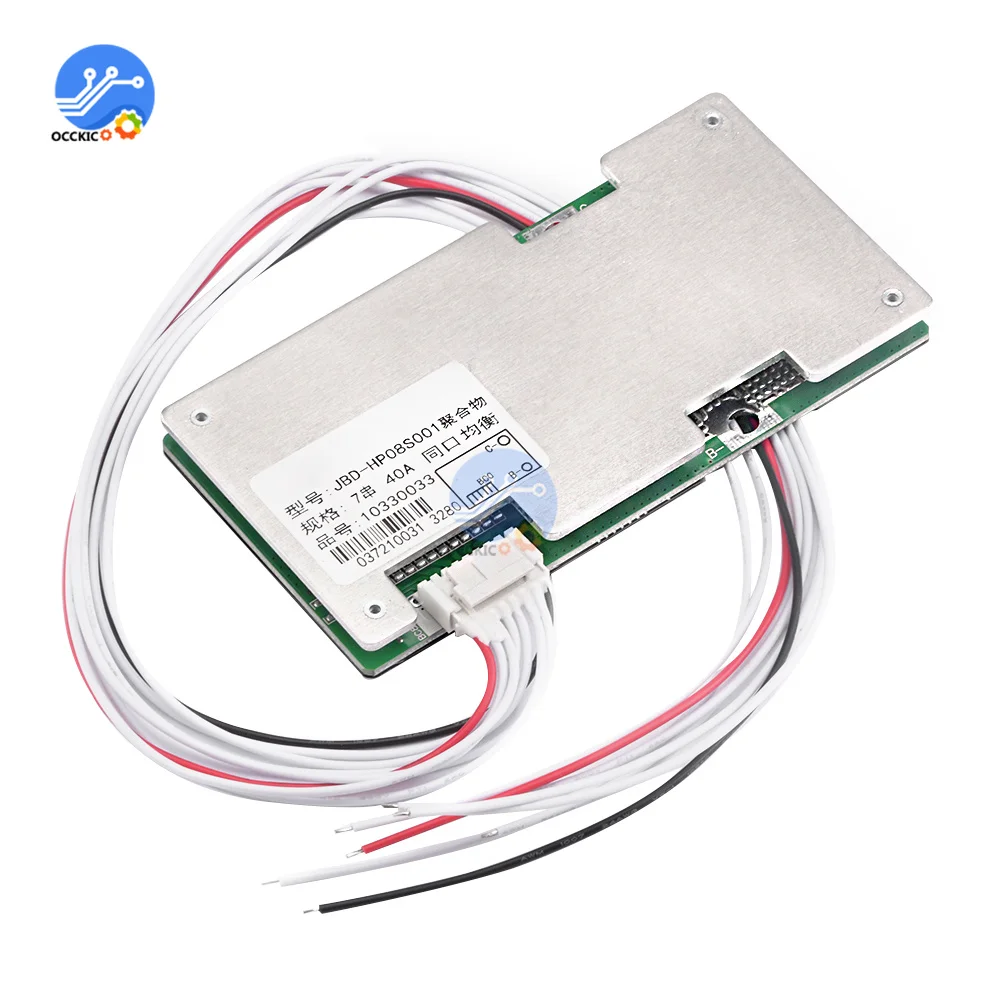 

BMS 7S 24V 40A 18650 Lithium Battery Protection Board Balancer Lipo Li-ion BMS PCB Equalizer Board Power Charge Accessory
