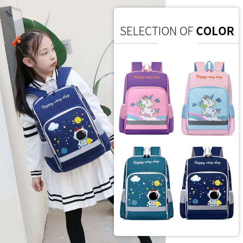 

Рюкзаки для студентов, новинка 2023, рюкзаки для детей с рисунком астронавта, снижающие нагрузку, с защитой позвоночника