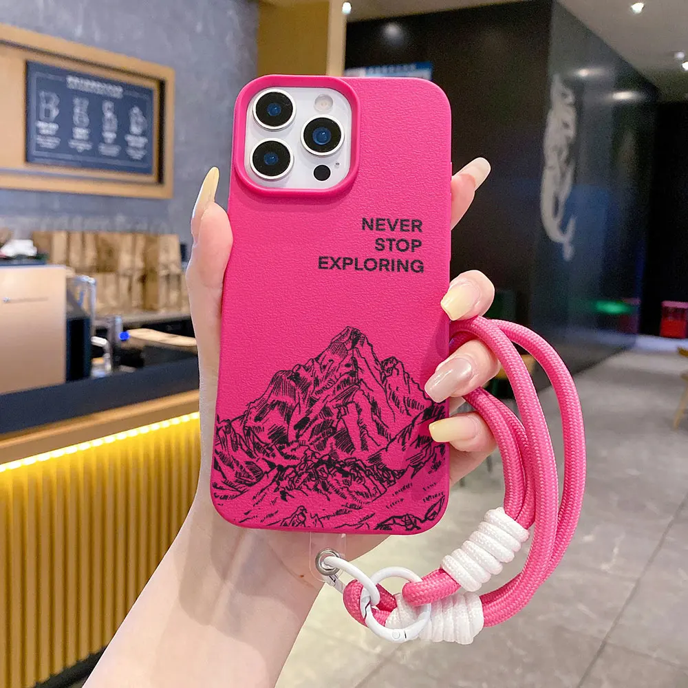 Фото Силиконовый чехол для iPhone 17, 16, 13, 12, 11, 15, 14 Pro Max, XR, 14, 15, 16 Plus, Air, противоударный, матовый, в стиле Adventure Mountain, INS-дизайн №1