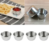 12pcs stainless steel condiment sauce cup tomato for restaurant home party container dipping bowl black plate plato stand