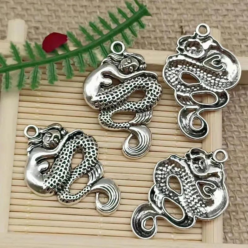 

6pcs 35x23mm Mermaid Charms For Jewelry Making Antique Silver Color Jewelry Accessories charms for jewelry making