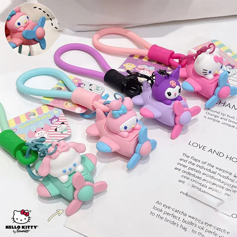 

4 шт. Sanrio Cinnamoroll Hello Kitty Подвески для сумки Kuromi милые с ручным ремешком анти-потеря аксессуары для студентов