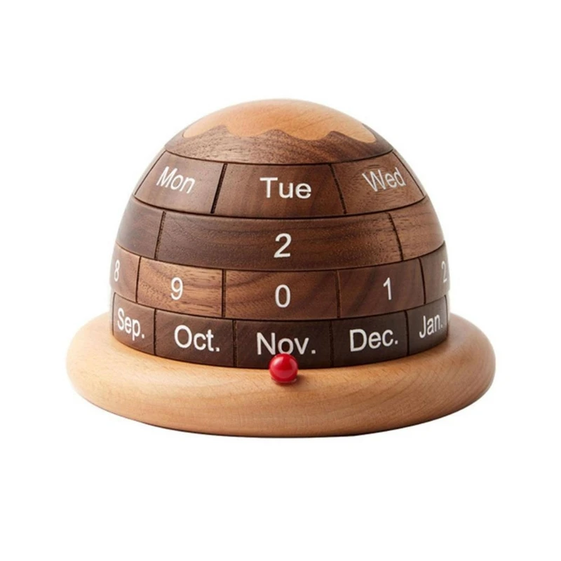 

69HF Wood Planetary Calendar Decorative Wood Bedroom Living Room Dormitory Decor