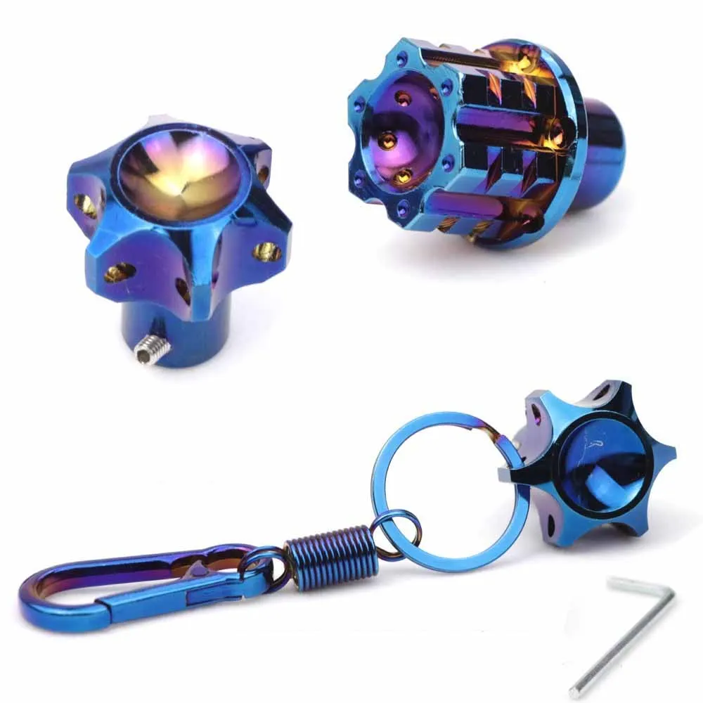 

Motorcycle Burnt Titanium Key Head Universal CNC Modified Burnt Titanium Key Head Key Chain Kit Electric Vehicle Accessories