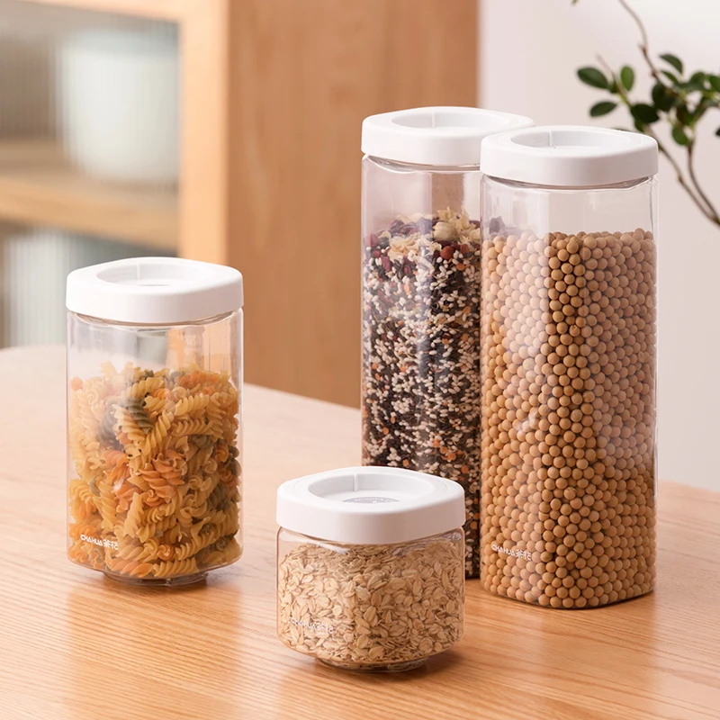 

550/1200/1800ML Food Storage Container Plastic Kitchen Refrigerator Noodle Box Multigrain Storage Tank Transparent Sealed Cans