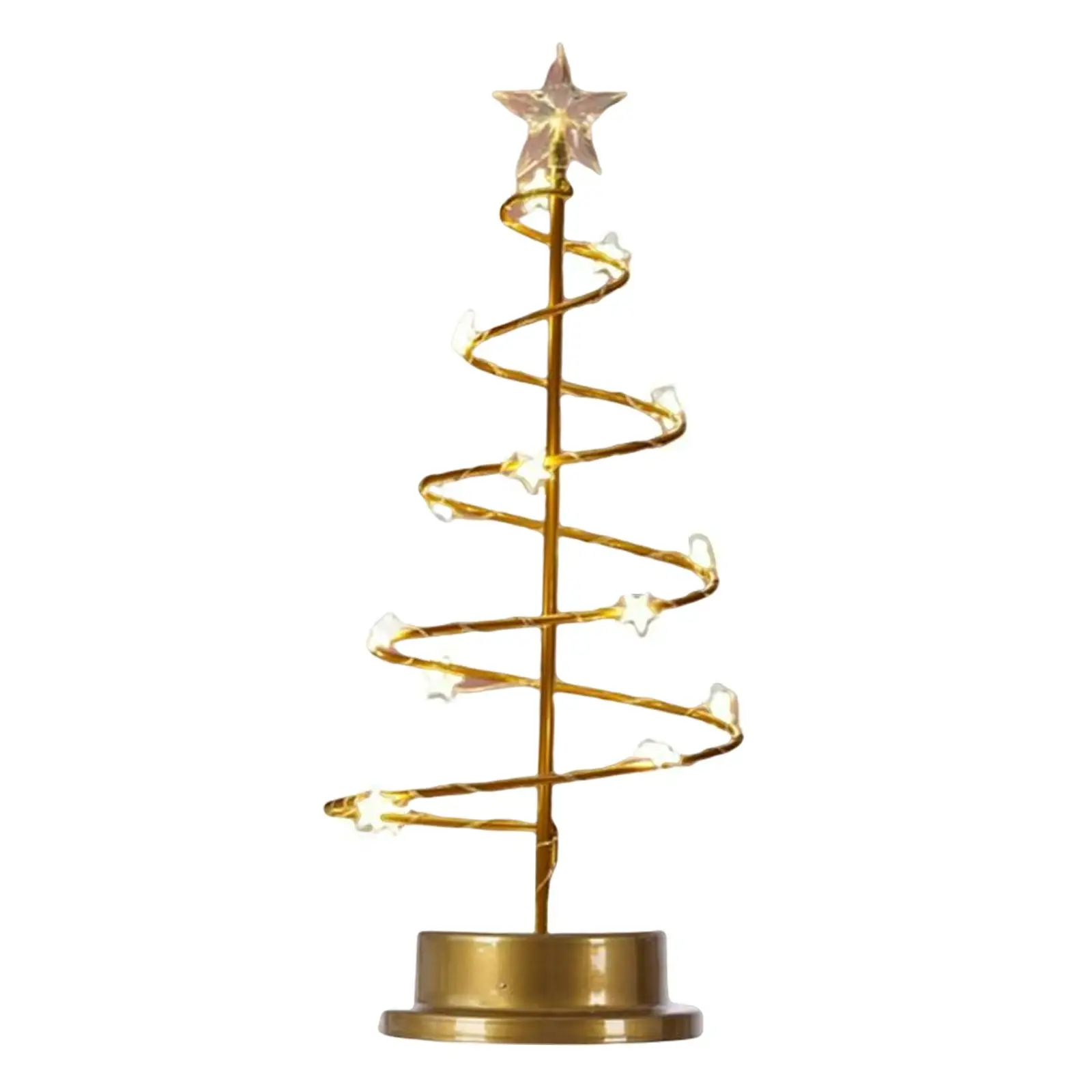 

Christmas Tree Light Decorative Metal Spiral Shaped Ornament Table Lamp Night Light for Xmas Wedding NightStand Festival Party