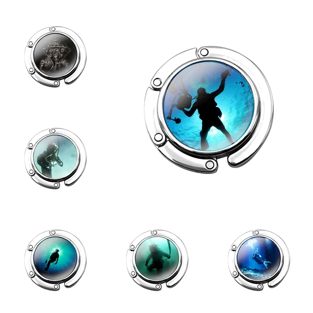 

Складной Крючок-кошелек для женщин, настольная Сумочка для хранения, складной декоративный крючок для подводного плавания, шлема, милый диз...