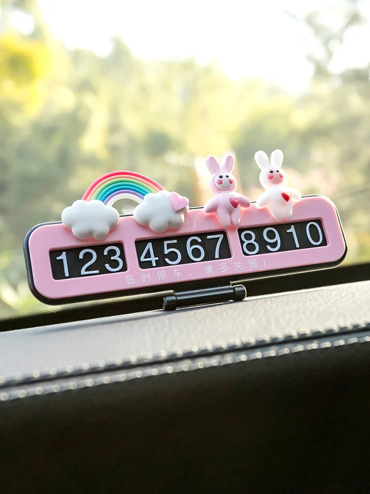 

Автомобильный временный номерная табличка для парковки Cute мобильный телефон номерной знак для автомобиля с подвижным номерным знаком прин...