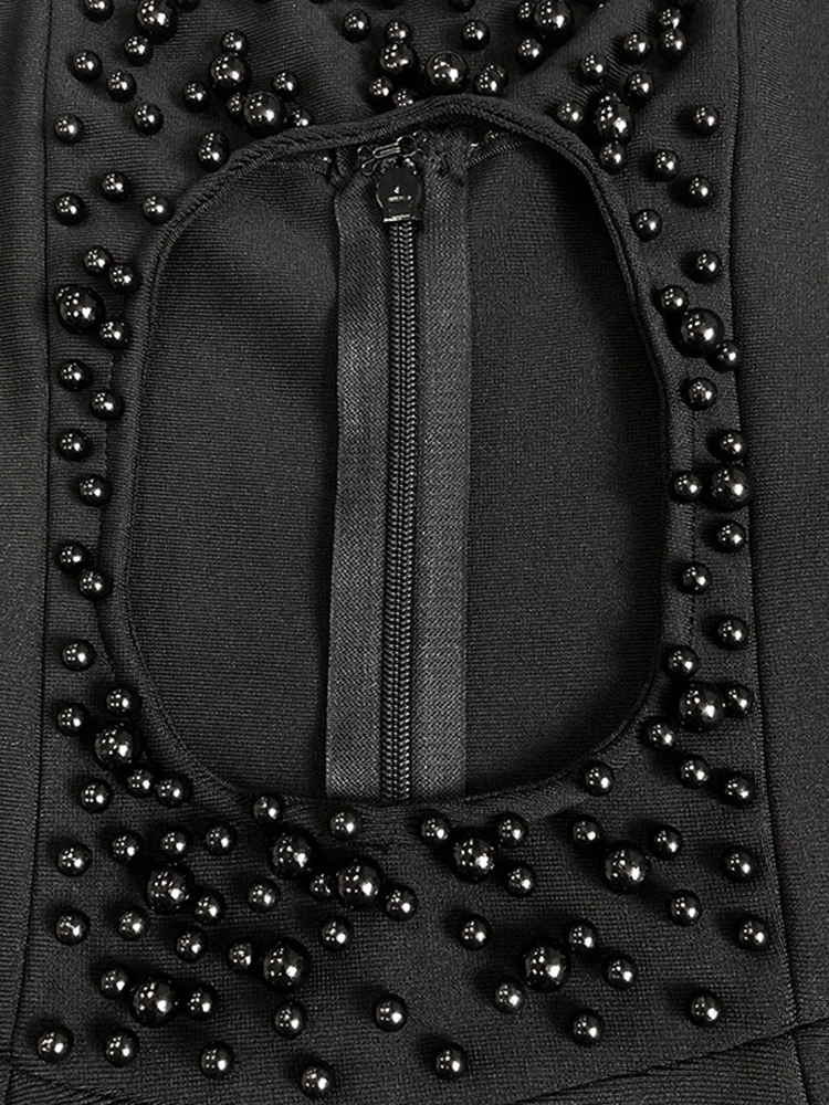 VC лоскутное облегающее платье с вырезами и жемчугом для женщин без бретелек