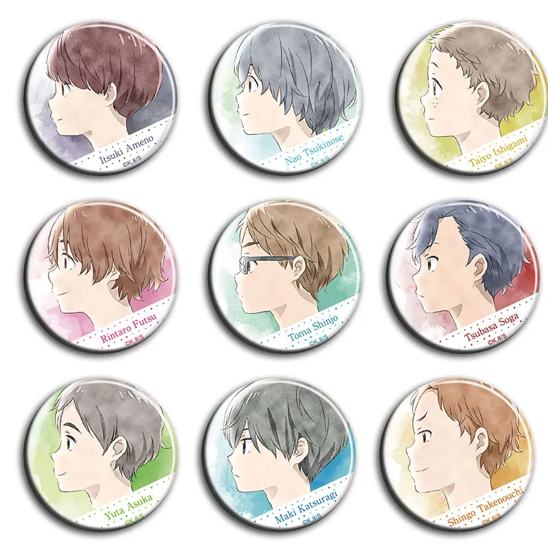 

9pcs/1lot Anime Stars Align Yuta Asuka Maki Katsuragi Figure 952 Metal Badges Round Brooch Pin Badge Bedge Gift Kids Toy