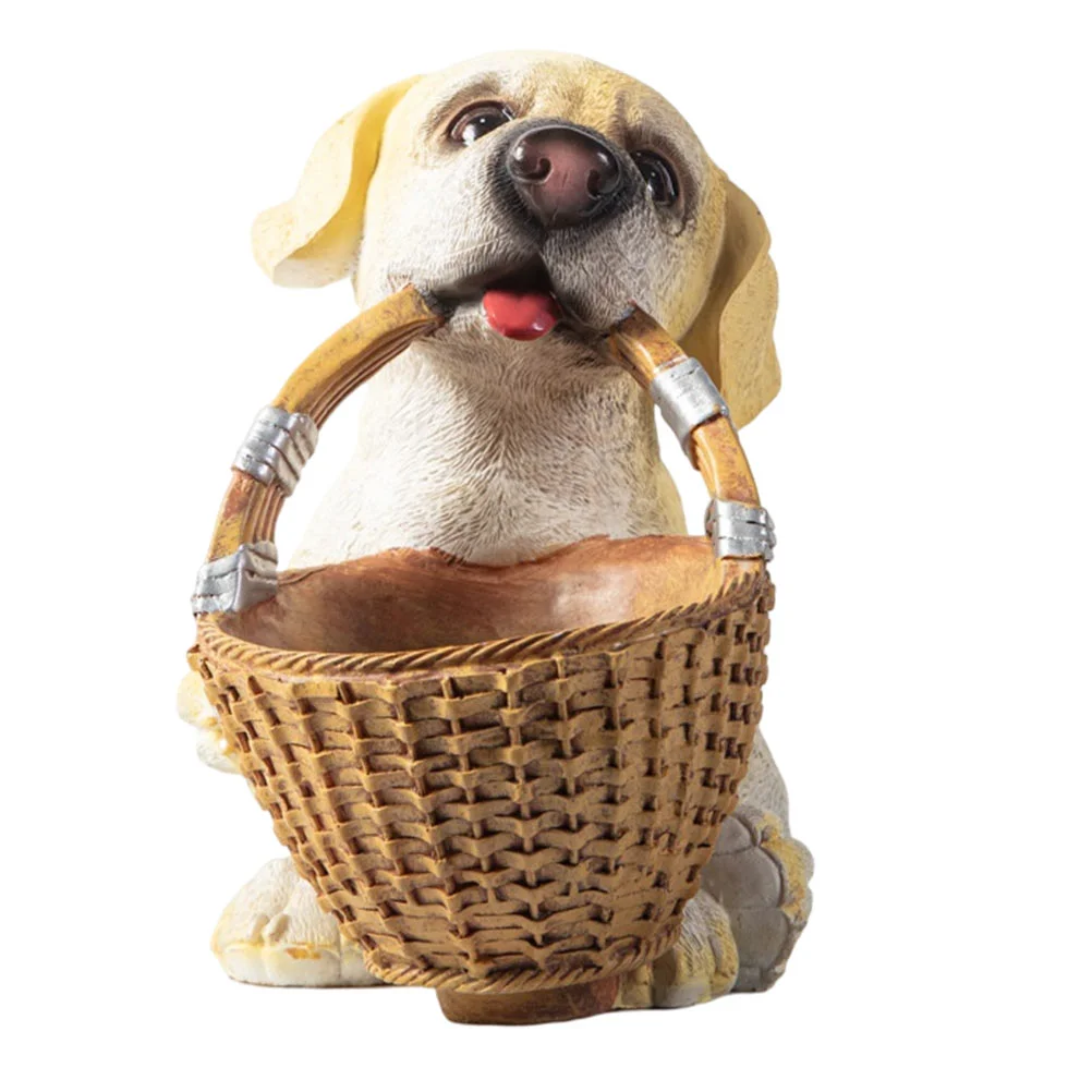 

Box Serving Resin Storage Dog Bowl Animal Figurine Desktop Candy Jewelry Tabletop Basket Puppy Entryway Sundries Sculpture