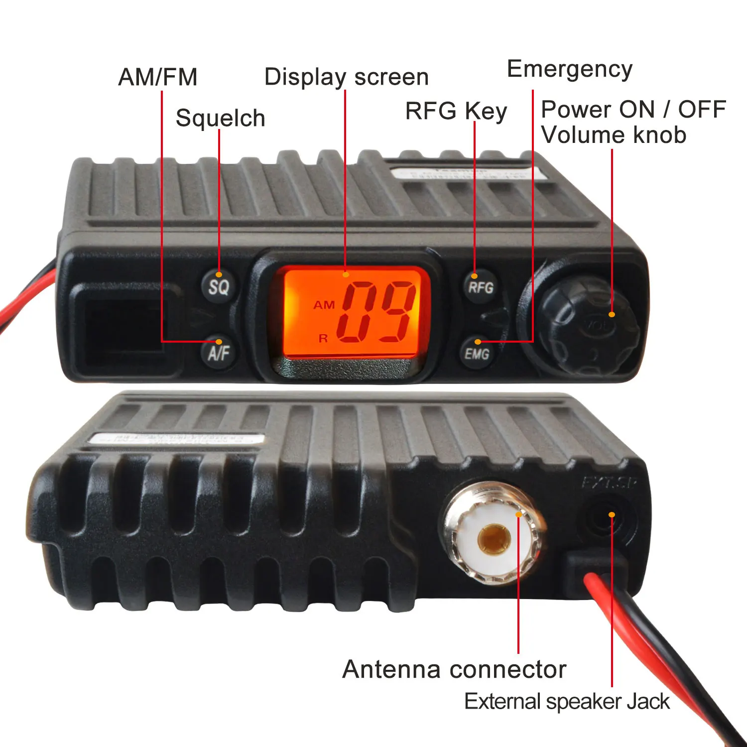 Мобильная радиостанция CB Citizen Band 26 965-27 405 MHz FM/AM 4W 40CH walkie talkie Ham radio station Transceiver |