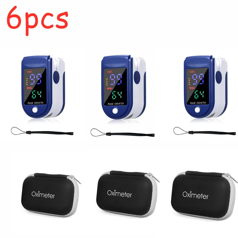 

6pcs 4-color OLED Display Finger Clip Oximetry Digital Finger Pulse Oximeter SPO2 PR Heart Rate Monitor Blood Oxygen