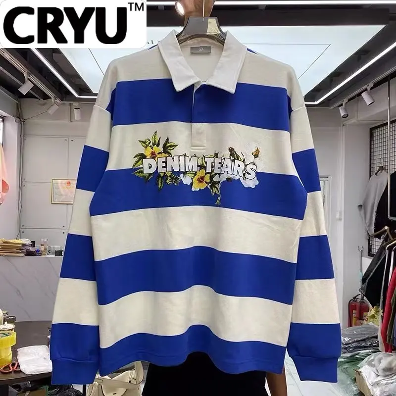 

CRYU Pattern color oversize long sleeve lapel t-shirt