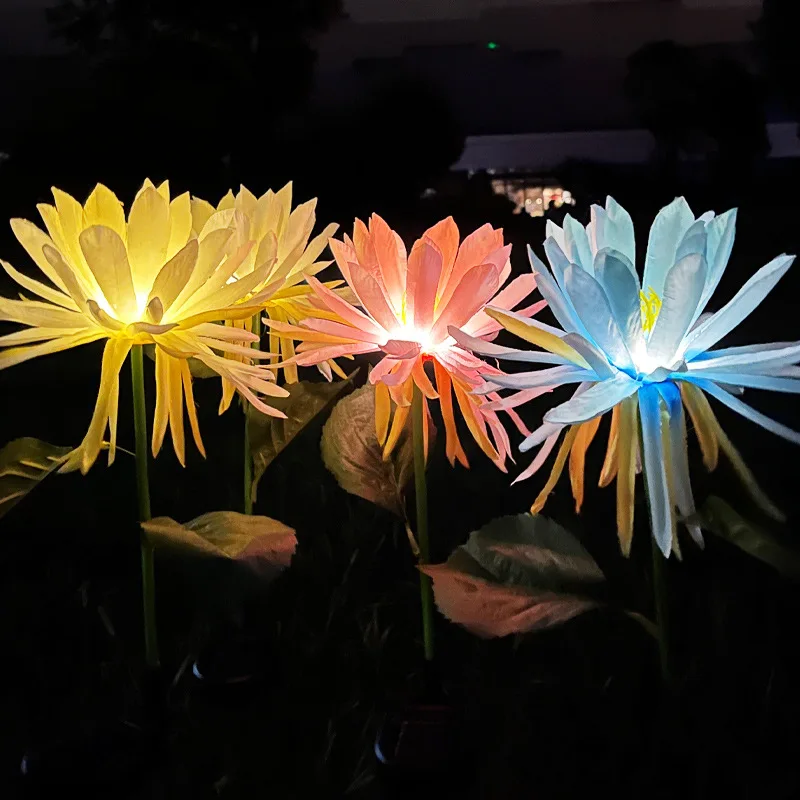 

Solar Chrysanthemum Light Outdoor Garden Simulation Flower Grass Lights IP65 Waterproof Yard Lawn Path Wedding Decoration Lights