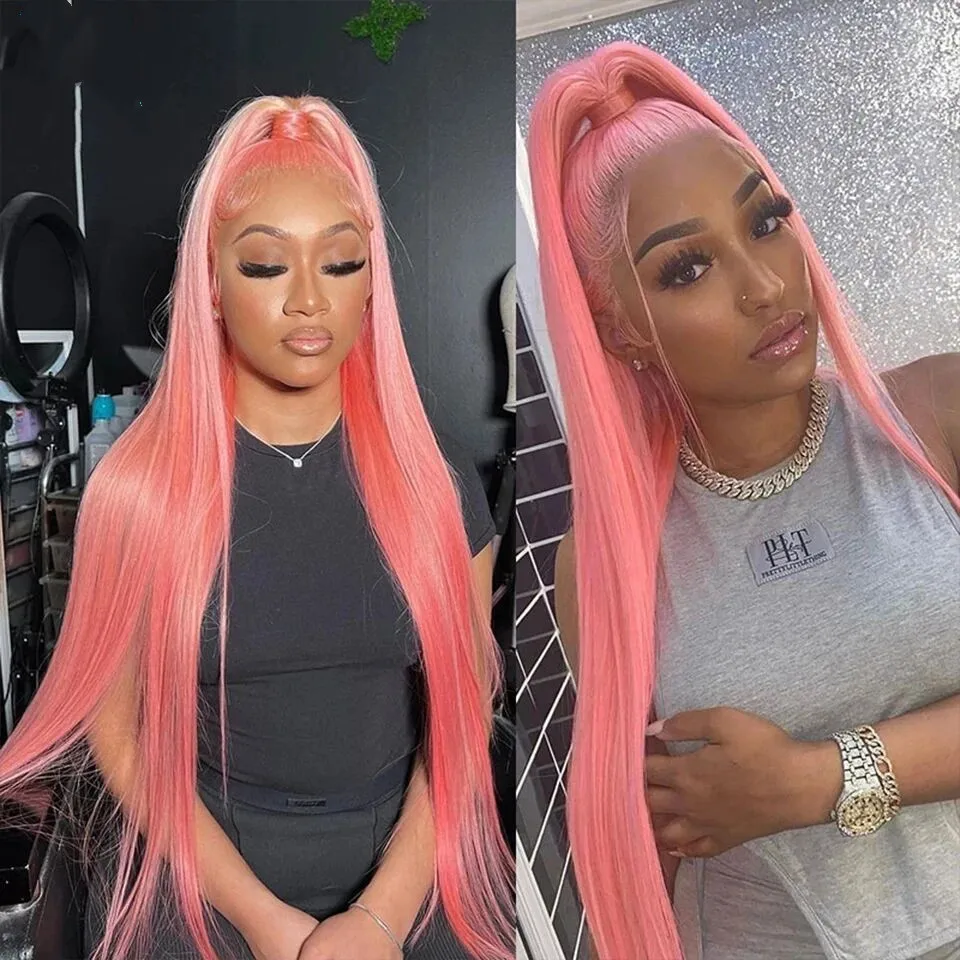 

Pink 13x6 Transparent Lace Front Wig Straight Wigs For Women 613 Colored 13x4 HD Lace Front Blonde Human Hair Wigs 250 Parkson