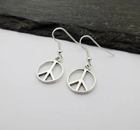 new hot sale fashion trend jewelry simple natural wind peace sign pendant earring jewelry