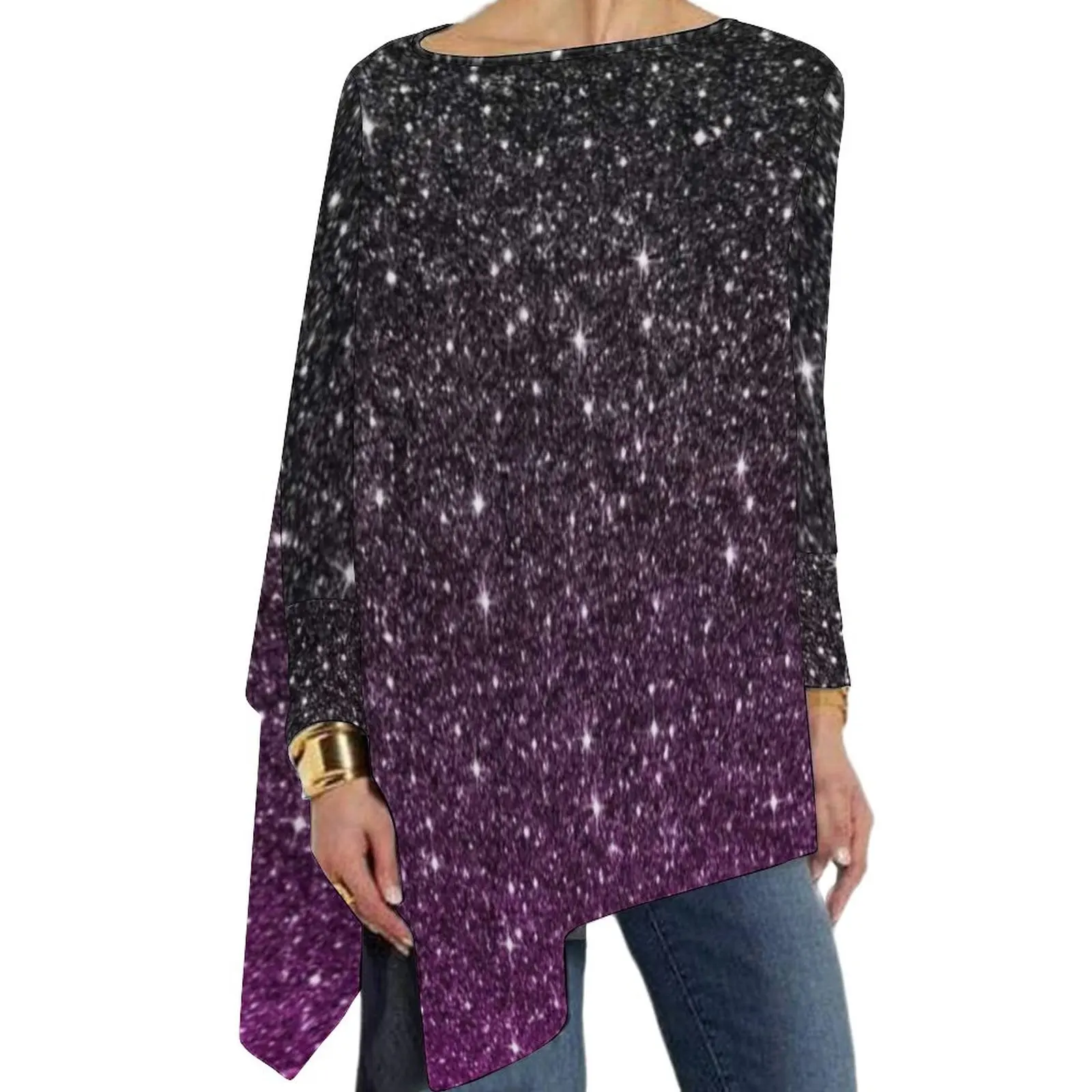 

Bling Star T Shirts Stars Are Out Tonight Pop Galaxy Korean Fashion Long-Sleeve T-Shirt Kawaii Print Tee Shirt Female Tops 6XL