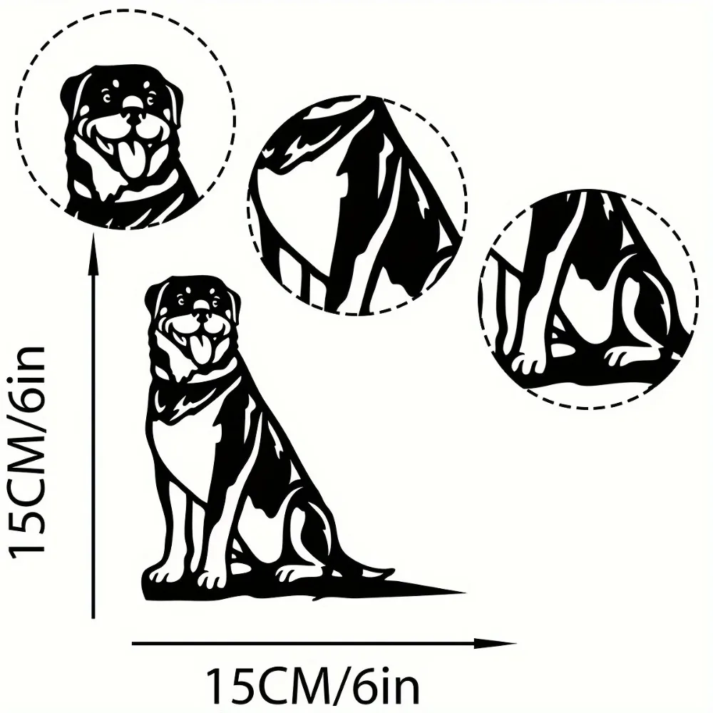 1 Шт. Металлический Ротвейлер Силуэт Щенка Собака Вырез Сельская Местность