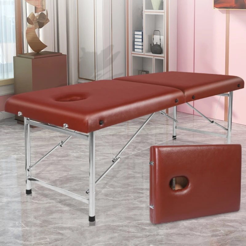 Портативные складные массажные столы, металлические массажные столы для физиотерапии, регулируемые столы для сна, мебель для салона, QF50MT