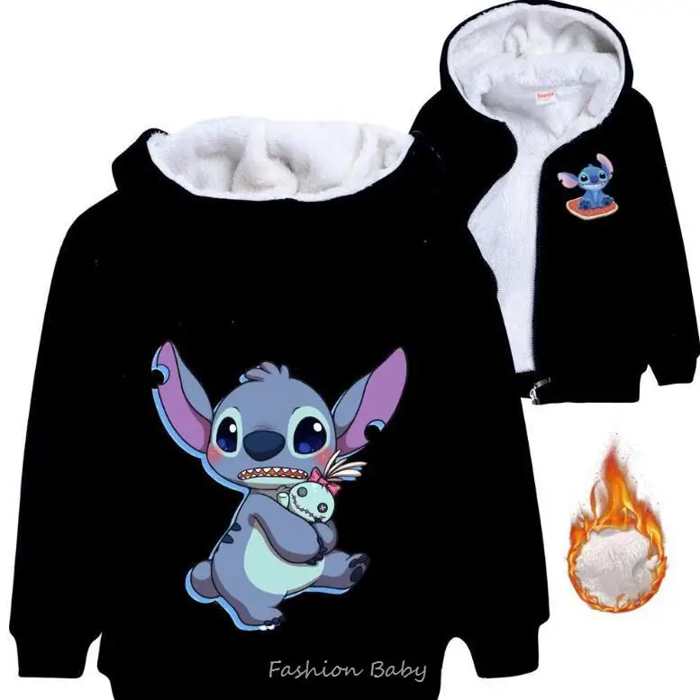 Новое зимнее детское стеганое пальто Disney Stitch для мальчиков и девочек детская
