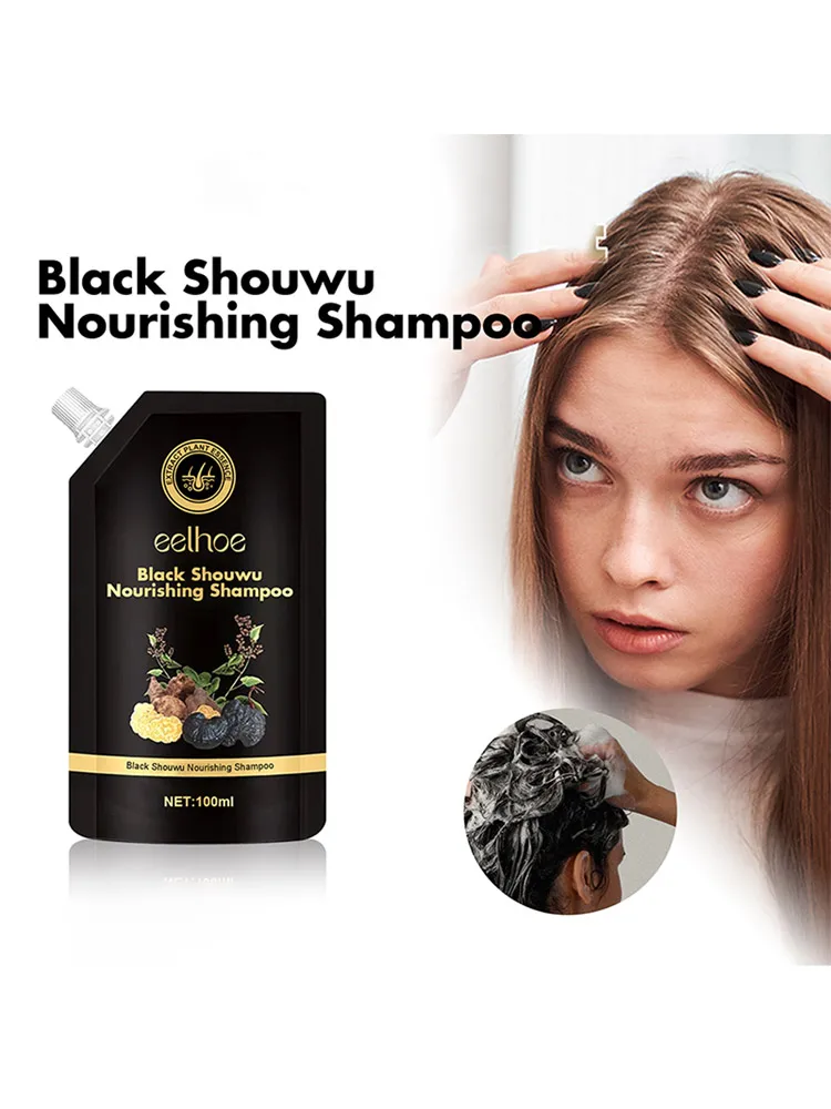 

New Natural Herbal Essence Black Hair Shampoo Nourishing Beautiful Black Dense Hair Care Moisturizing Scalp Smoothing Shampoo