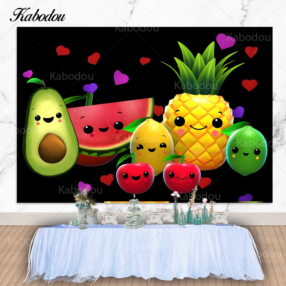 

Hey Bear Sensory Backdrop Kids Birthday Party Photography Background Fruit Salad Dance Party Photo Banner Decorate Studio Prop