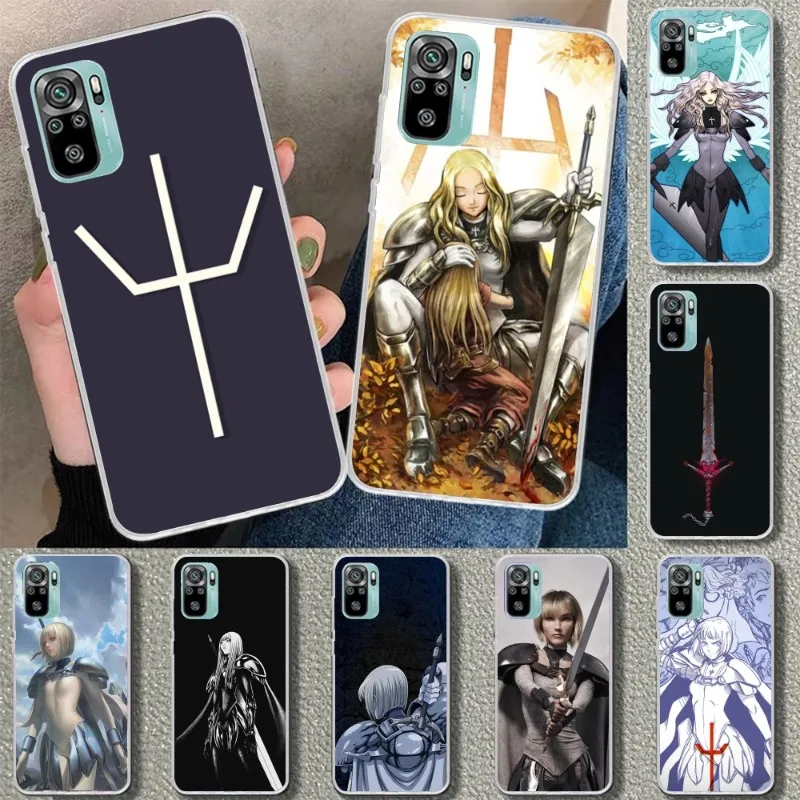 Чехол для телефона с аниме Claymore Xiaomi 12 11T 10 9 Redmi Note 11 10S Pro 9A 8 прозрачный чехол |