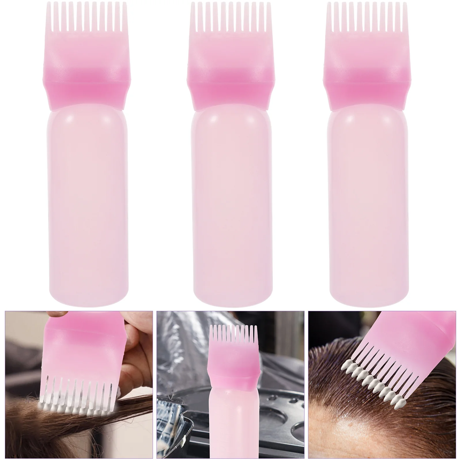 

3 Pcs Hair Oiling Applicator Root Comb Applicator Bottles Applicator Bottle Hair Hair Color Bottle Applicator