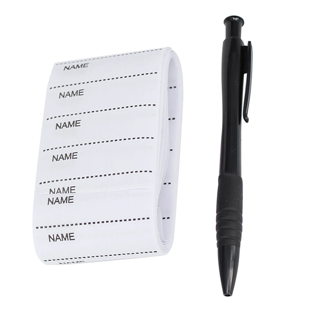 

Creative Clothes Name Stickers Writable Name Label Washable Cloth Label for Laundry School (200Pcs Stickers + 1PC Pen)