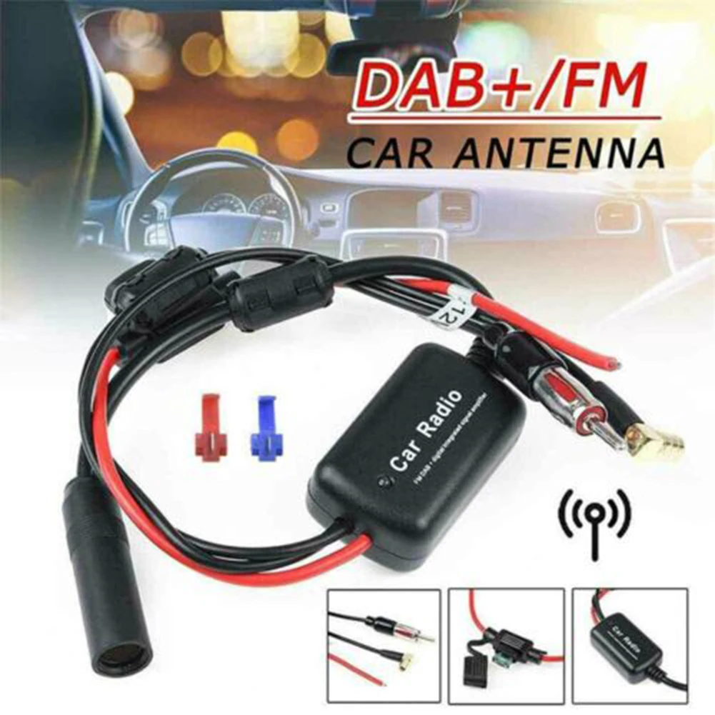 

Stereo Aerial DAB AM FM Radio Car Antenna Splitter Signal AMP Booster 85-112MHz 3 In 1 Antenna Car Accessories
