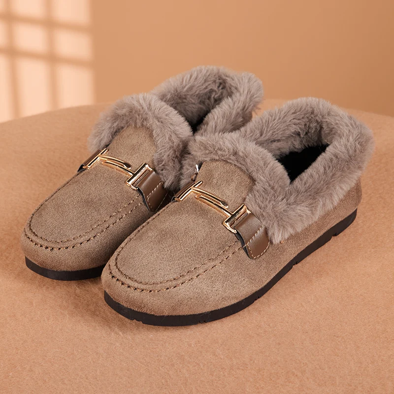 

women to wear outside in winter plus Plush New thick soles in autumn and winter, pop pea cotton shoes, good shoes