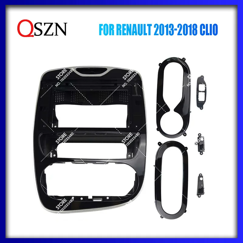 

QSZN Car Frame Fascia Adapter For RENAULT 2013-2018 CLIO 10.1INCH Android Radio Dash Fitting Panel Kit Dashboard Bezel Frame