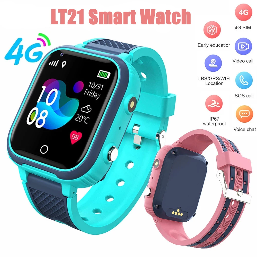 

2022 4G Smart Watch GPS Watch Kids WIFI Video Call IP67 Waterproof Digital Clock SOS Tracker relogio masculino Smartwatch LT21