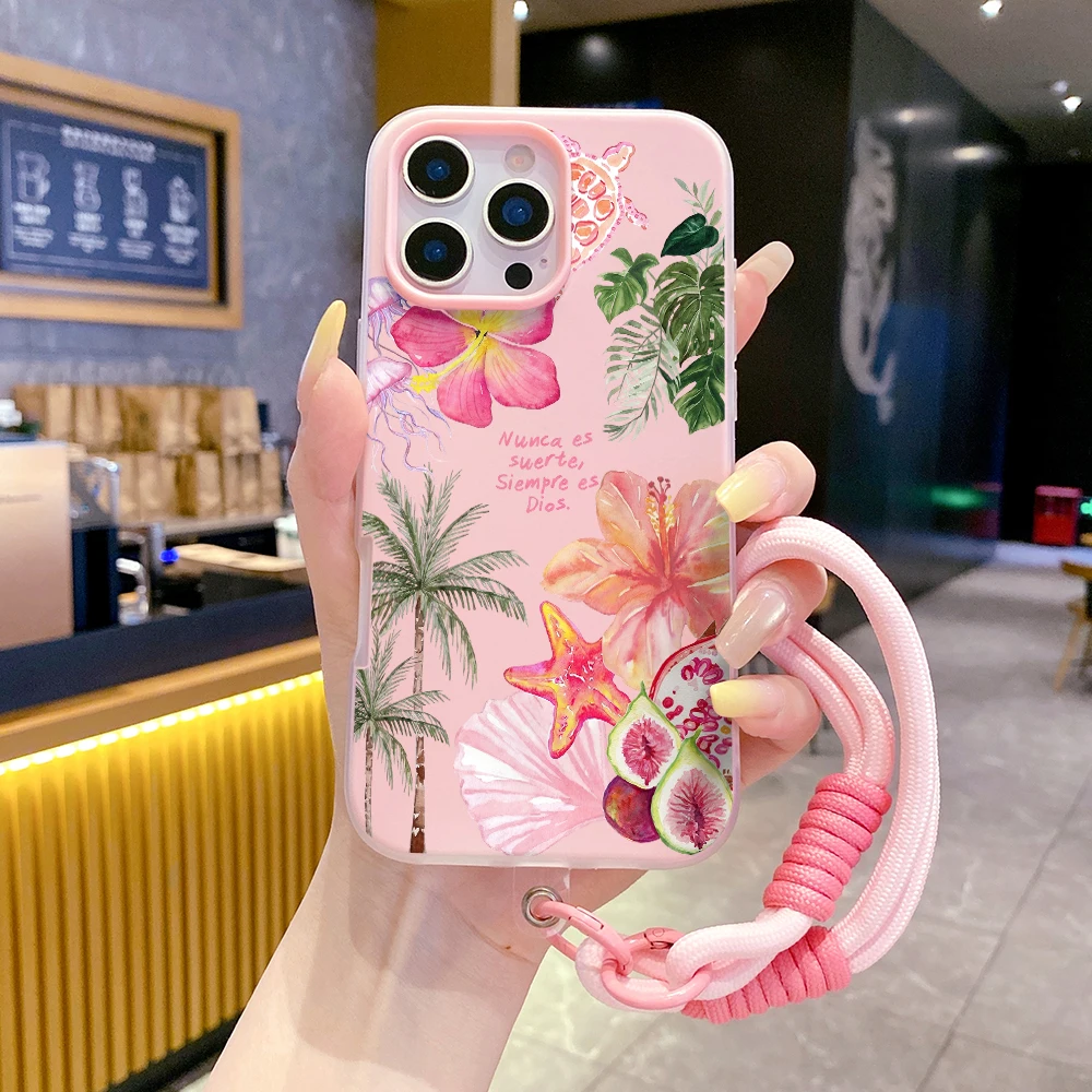 Фото Чехол для телефона Samsung Galaxy S26 Ultra S25 S24 S22 S23 Plus FE A56 A55 A35 A36 A37 5G Summer Island 2-в-1 с ремешком-шнурком №5