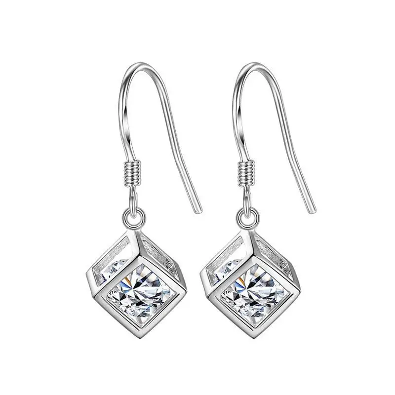 

Женские серьги-подвески из серебра 925 пробы, с цирконом