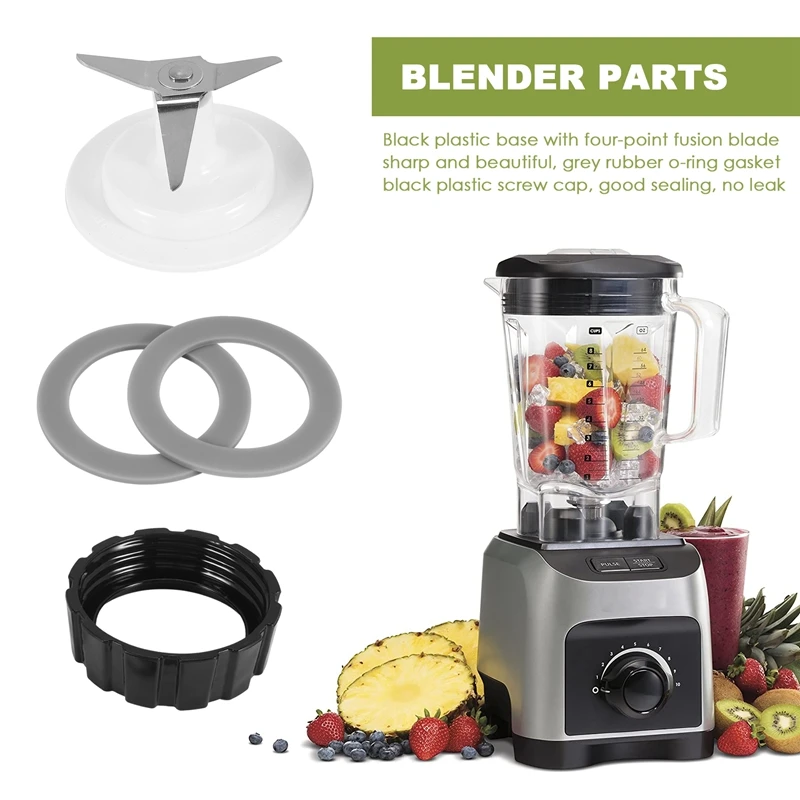 Replacement Parts For Hamilton Beach Blender Blades With Blender Base Bottom Cap And 2 Rubber O Ring Sealing Ring Gasket