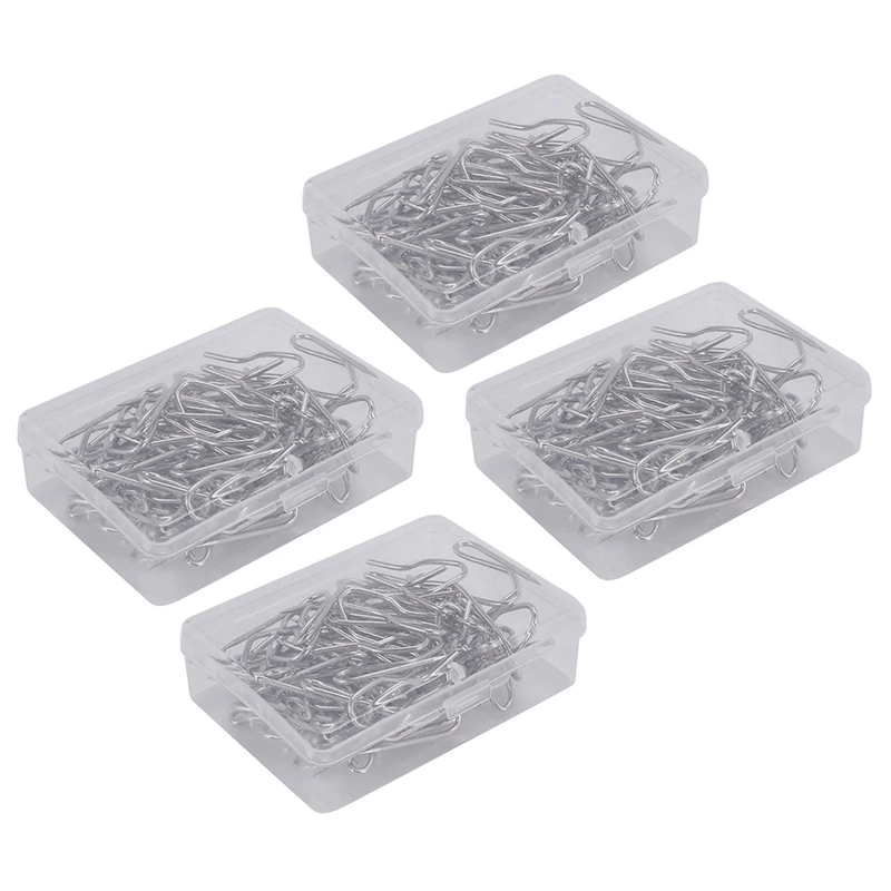 

240 Pack Metal Curtain Hooks Drapery Hook Pins with Clear Box for Window Curtain, Door Curtain and Shower Curtain