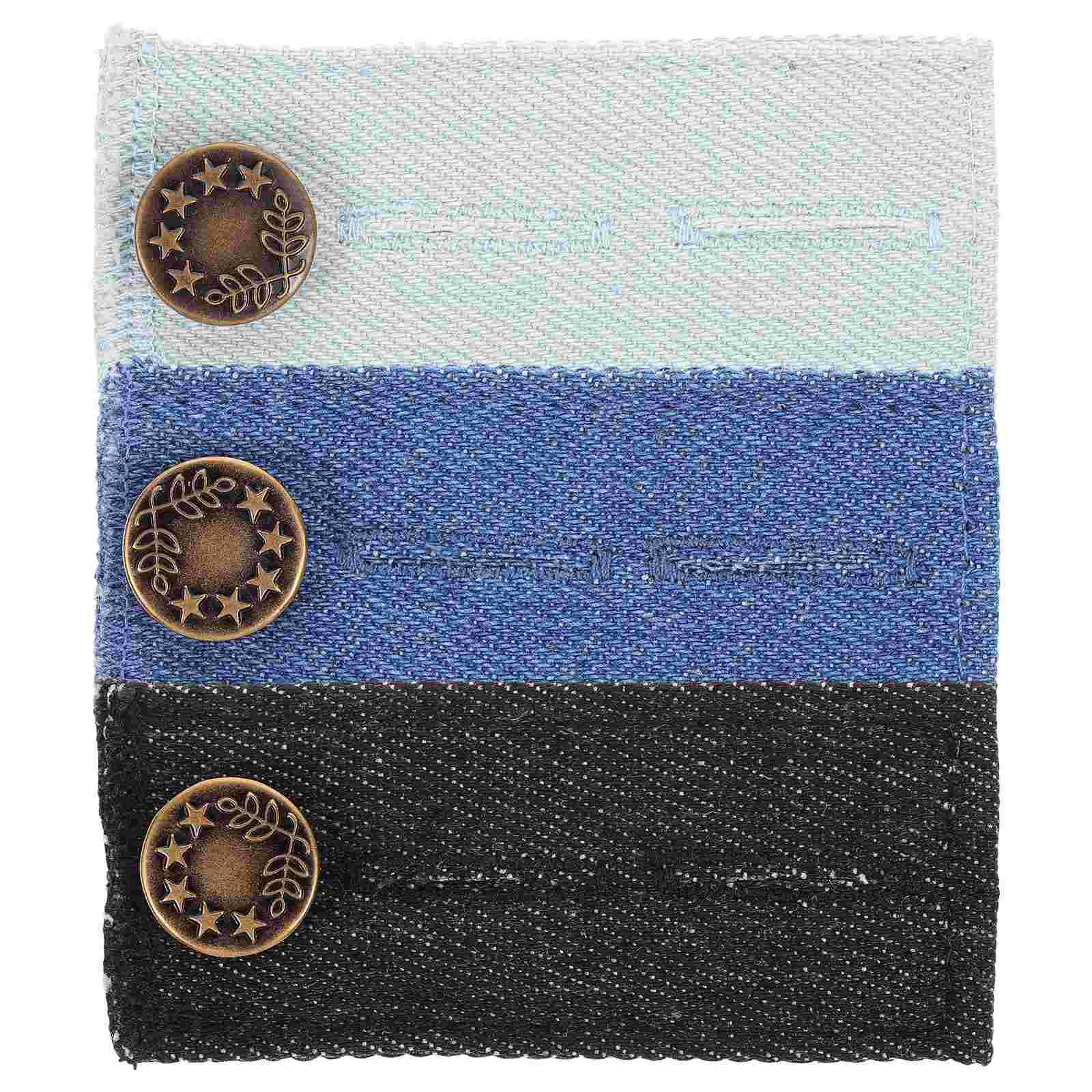 

3pcs Waist Extender Button for Jeans and Skirt Maternity Waistband Extender for Dress Pants ( Black, Light Blue, Dark Blue )