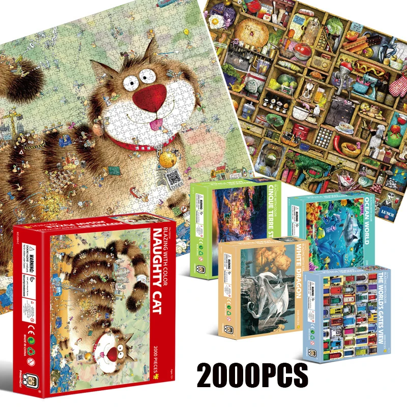 

2000 pcs for adults, high difficulty large-scale landscape painting, creative decompression, interactive toys, Christmas gifts