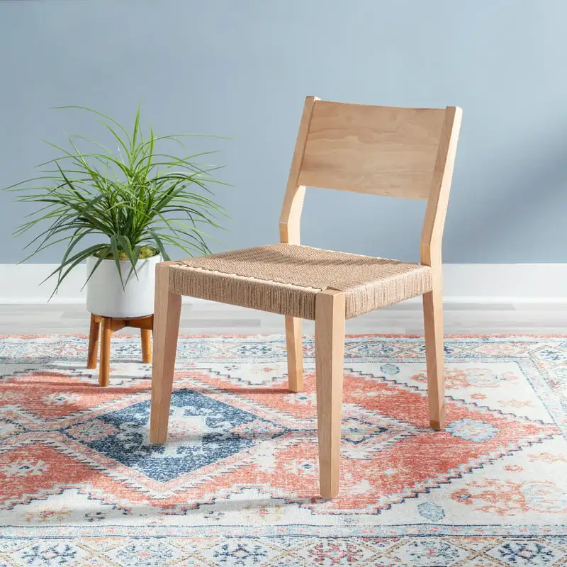 

Chair, Set of 2, Natural with Handwoven Rope