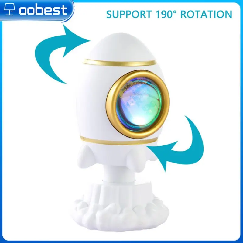 

Rocket Rainbow Sunsets Projection Light Led Atmosphere Night Table Lamp Home Bedroom Bar Wall Decoration Lighting Child Gifts