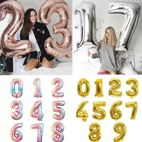 sliver rose gold air helium number balloon birthday wedding party decorations foil balloon kid boy toy baby shower