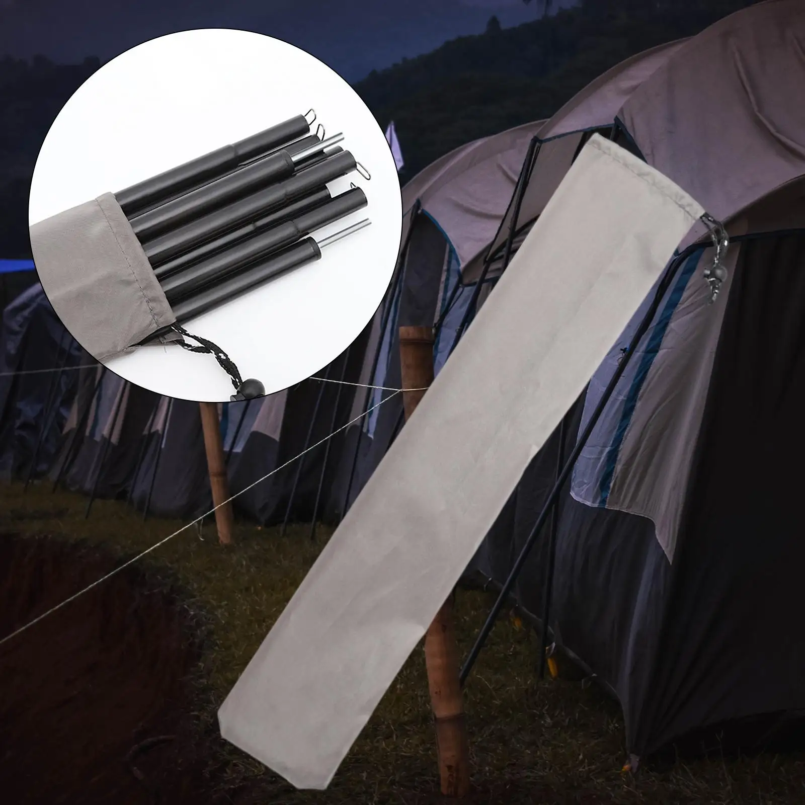

Stakes Storage Pouch Awning Rods Carrying Bag for Trekking