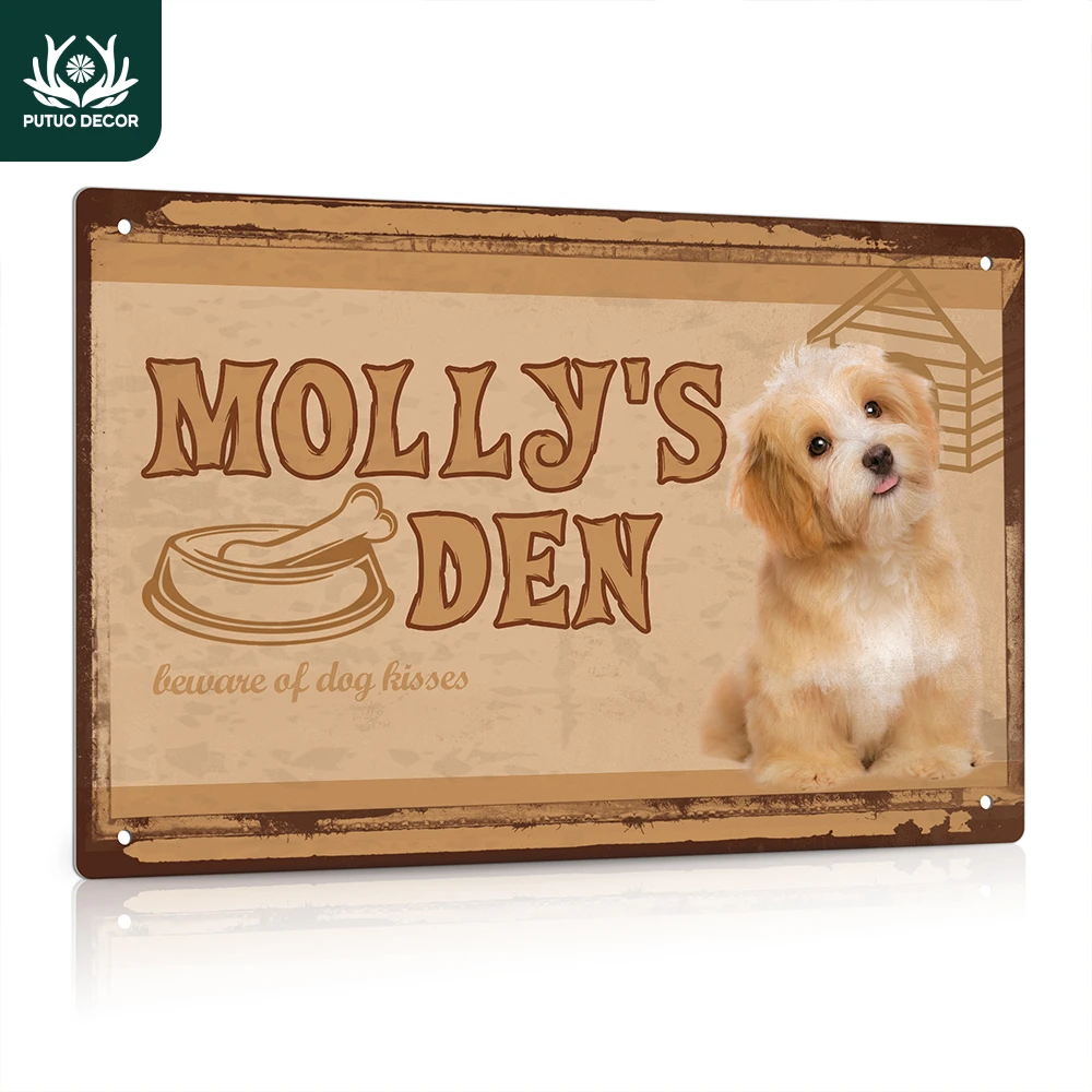 Декоративная металлическая жестяная вывеска Putuo Decor на заказ остерегайтесь