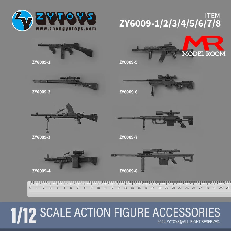 Снайперская винтовка ZYTOYS ZY6009 1/12 M200 M82A1 mтрубка 98K модель оружия 8 шт./комплект сцена