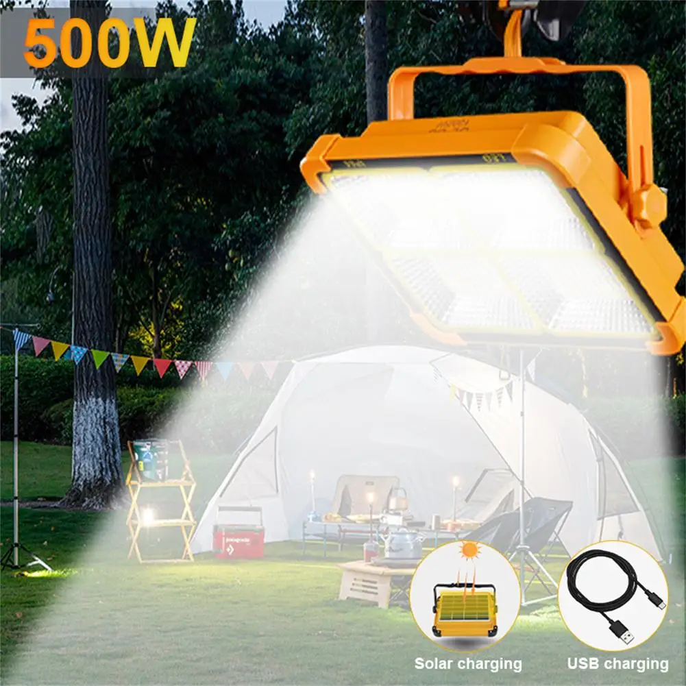 

Rechargeable Solar Flood Light Outdoor Portable LED Reflector Spotlight Rechargeable Projector Floodlight Construction Lamp