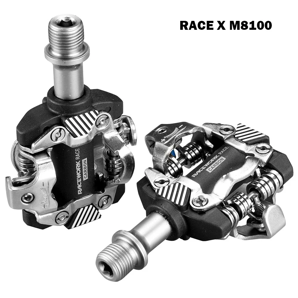 

RACEWORK M8100 Bicycle Pedal MTB Self-locking Pedal Ultra-light SPD Mountain Bike Lock Pedal with SH-51 Locking Clip Racing Part