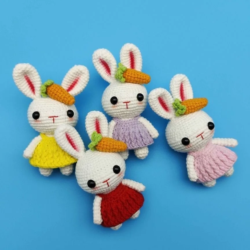 Вязаный крючком Кролик ручной работы сделай сам искусство и поделки с иглами